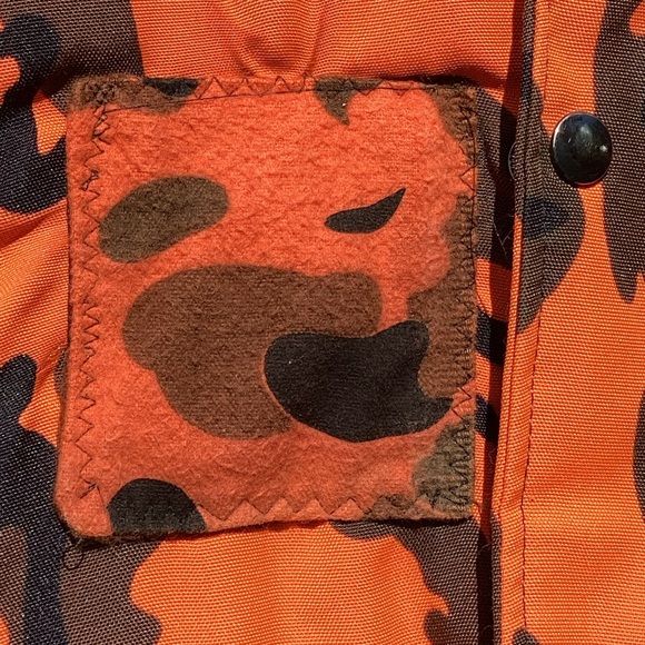 Vintage WINCHESTER ORANGE CAMOUFLAGE HUNTING JACKET w/Removable Hood Sz S UniSex - Picture 5 of 16
